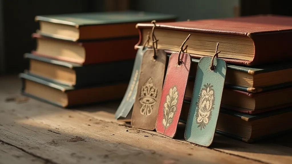 A collection of vintage bookmarks arranged on a table
