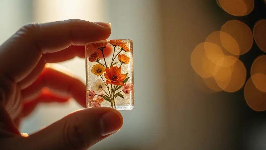 Vintage bookmark with pressed flowers
