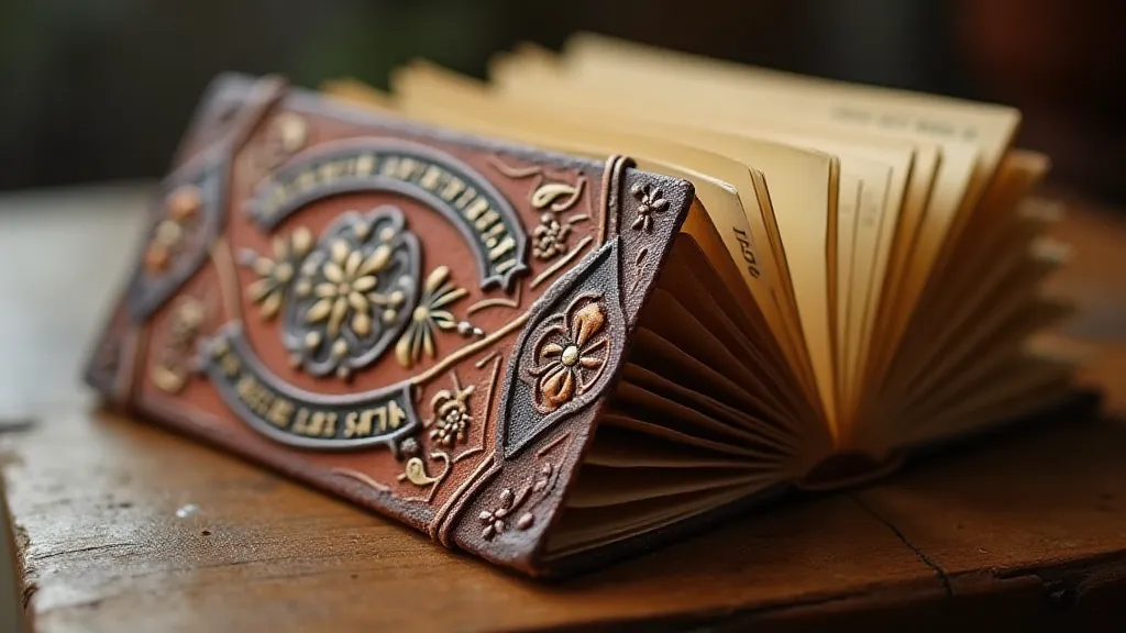 Embossed leather accordion bookmark